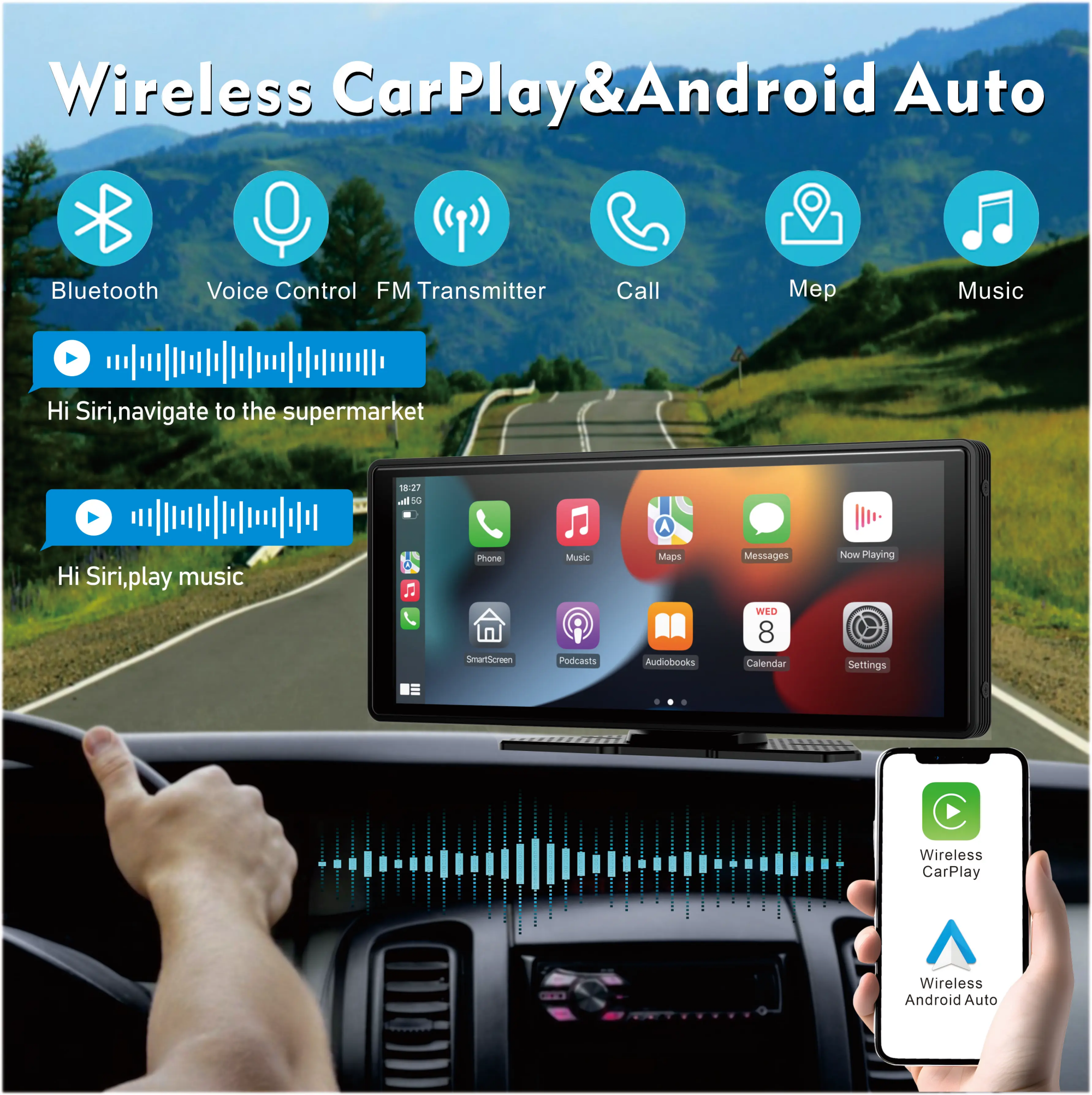 Photograph Mp3 - Universal Portable Wireless Carplay Screen for