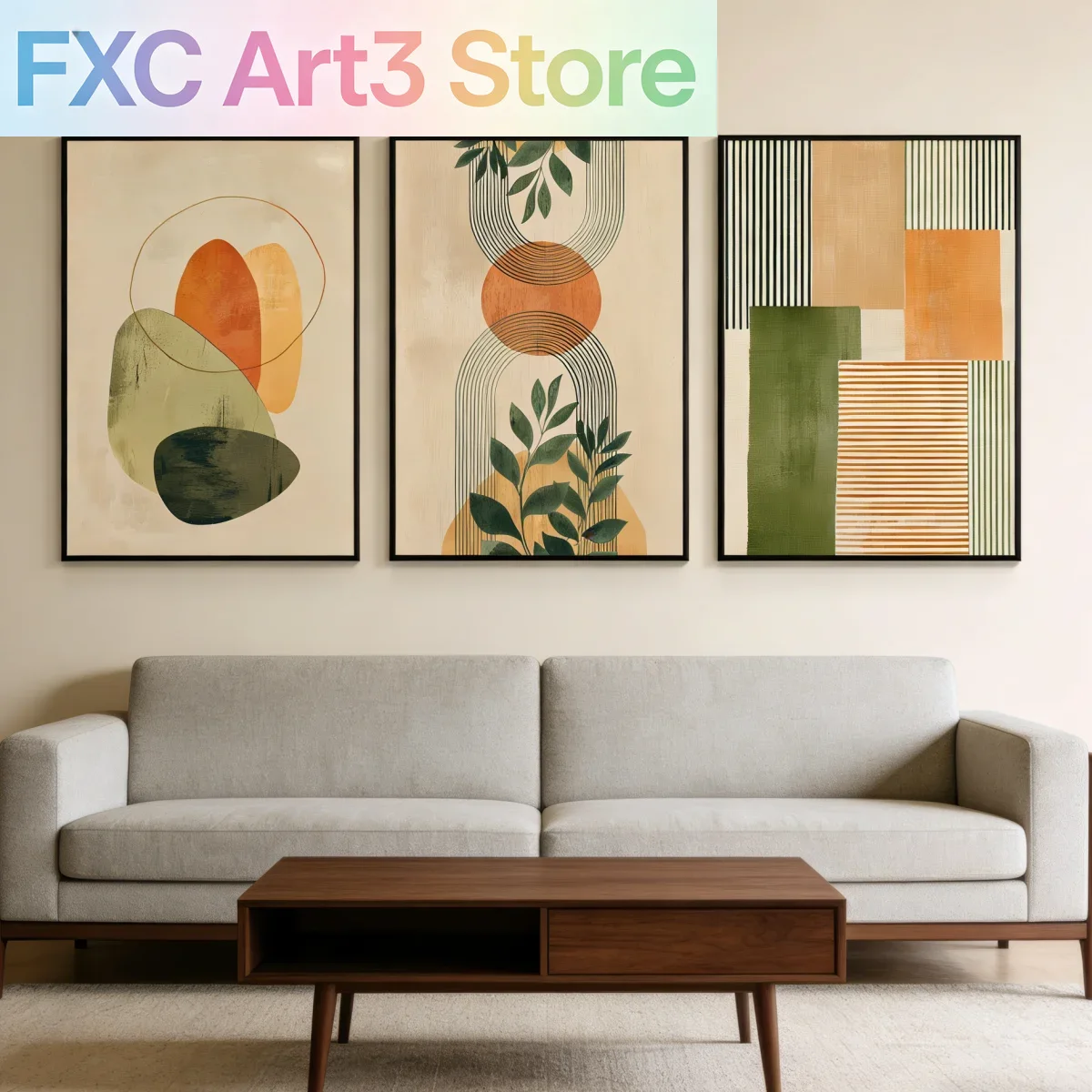 Photography Course - 3pcs/Set frameless canvas, Bohemian Geometric Abstract