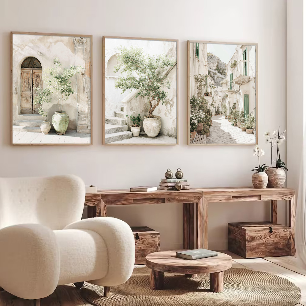 Photography Course - 3pcs Set Unframed Italy Mediterranean Architecture