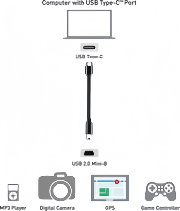 Short USB C to Mini USB Cable- - Photograph Mp3 avis et prix