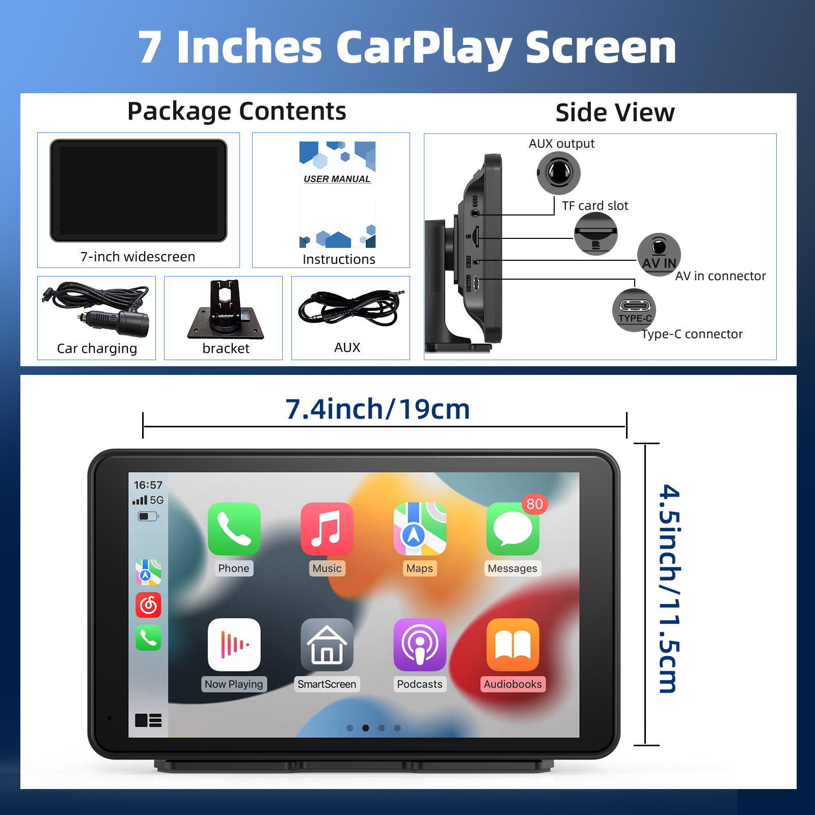 Portable Apple Carplay/Android - Photograph Mp3 avis et prix