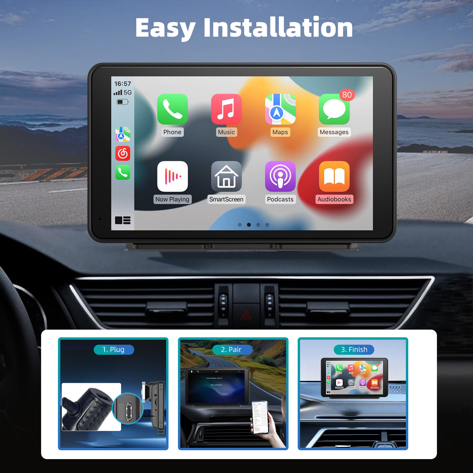 Portable Apple Carplay/Android - Photograph Mp3 avis et prix