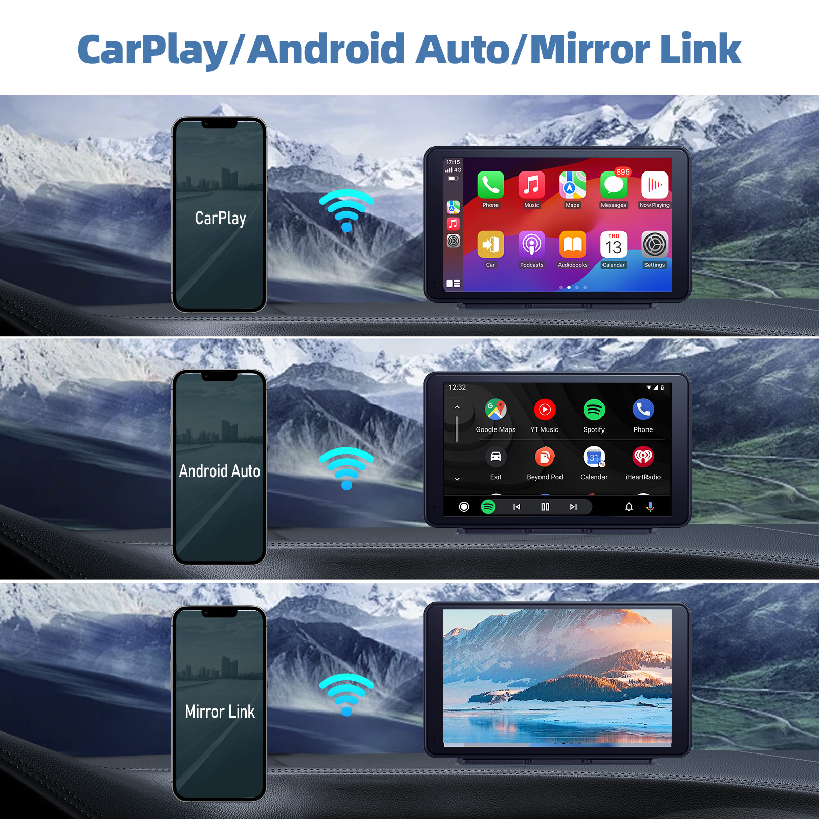 Portable Apple Carplay/Android - Photograph Mp3 avis et prix